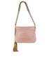 Embossed Shoulder Bag With Tassels, back view